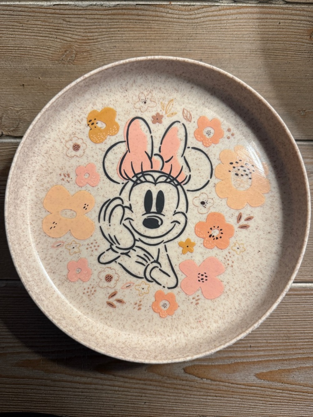 Set of 4 - Disney Minnie Mouse Floral Plastic Kids Plates